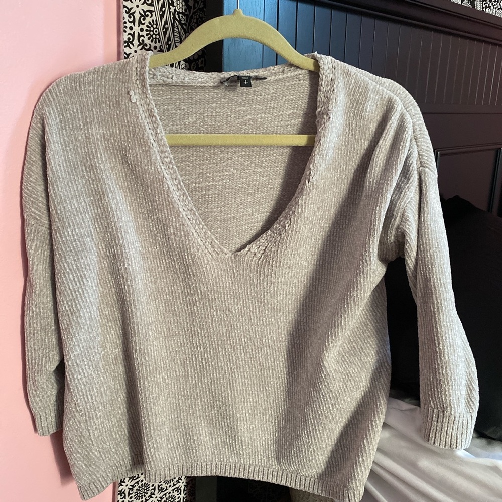 express grayish/cream cardi